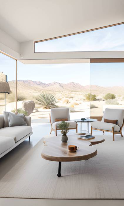 Modern Desert Living Room Interior #image_title